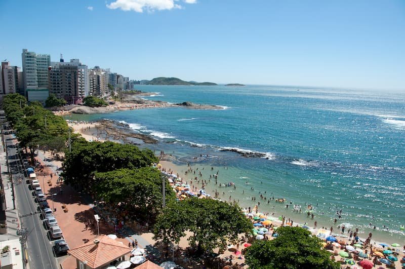 Corpus Christi em Guarapari - vista aerea das praias durante o feriado prolongado